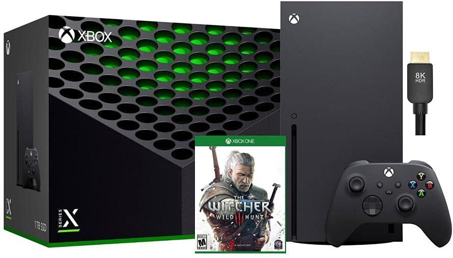 Microsoft Xbox Series X 1TB Gaming Console Bundle: New, Sealed Series X 1TB Console System – Double Bonus: The Witcher 3 Game, and Dikit 8K HDMI Cable – System Bundle, Games, Accessories, Controller image 0 Microsoft Xbox Series X 1TB Gaming Console Bundle: New, Sealed Series X 1TB Console System – Double Bonus: The Witcher 3 Game, and Dikit 8K HDMI Cable – System Bundle, Games, Accessories, Controller image 0
